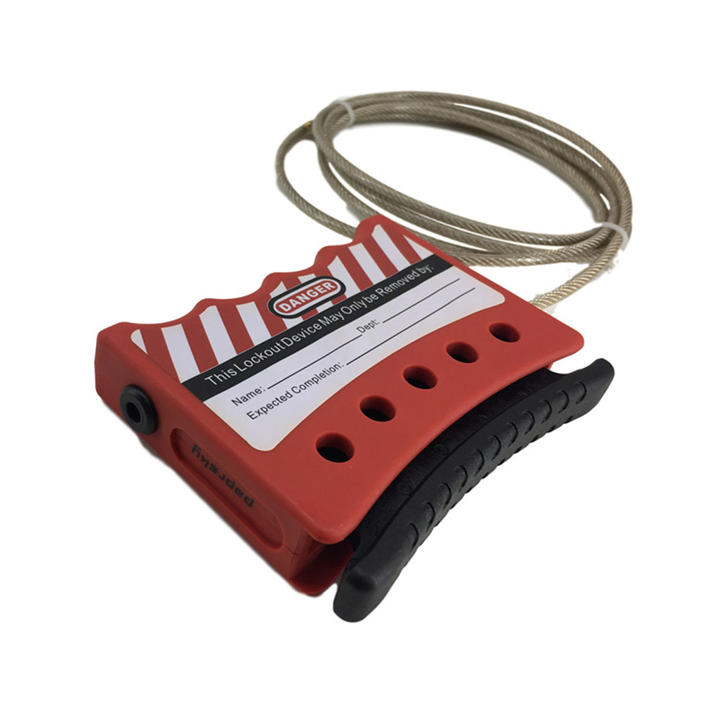 Multipurpose Cable Lockout With 4 Mm UV PVC Coated Steel Cable PS-LOTO-MCLRB